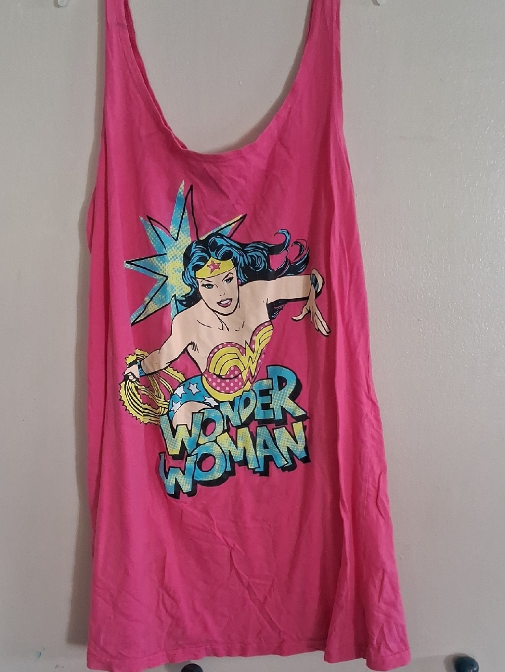 Women’s Pink Wonder Woman Graphic Tank Top
